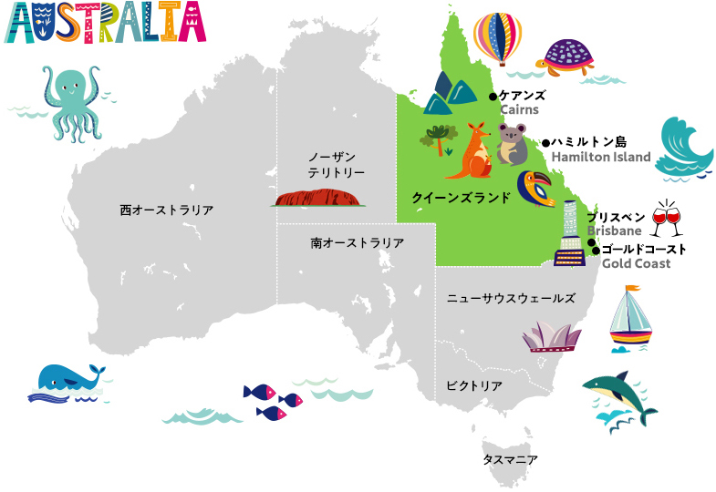 オーストラリアクイーンズランドマップ Australia QueensLand Map