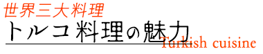 世界三大料理トルコ料理の魅力